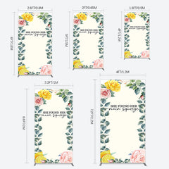 Lofaris Plant Floral Main Squeeze Lemon Wedding Rectangle Backdrop