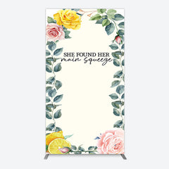 Lofaris Plant Floral Main Squeeze Lemon Wedding Rectangle Backdrop