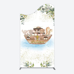 Lofaris Plant Gold Glitter Noahs Ark Baptism Arch Backdrop