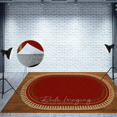 Lofaris Plant Oval Rug With Tassels Fabric Floor Backdrop