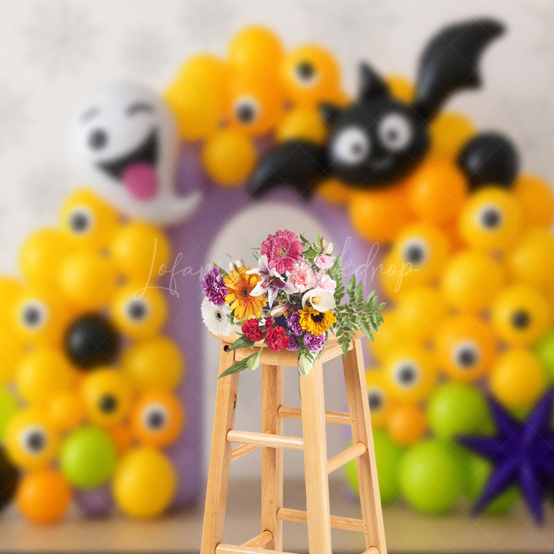 Lofaris Playful Halloween Balloon Arch Cake Smash Backdrop