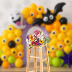 Lofaris Playful Halloween Balloon Arch Cake Smash Backdrop