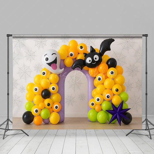 Lofaris Playful Halloween Balloon Arch Cake Smash Backdrop