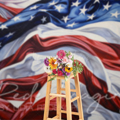 Lofaris Pleated American Flag Independence Day Photo Backdrop