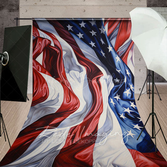 Lofaris Pleated American Flag Independence Day Sweep Backdrop