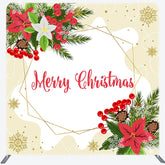 Lofaris Poinsettia Gold Ice Crystals Merry Christmas Backdrop