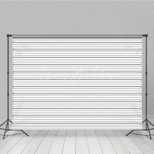 Lofaris Police Mugshot Height Chart Photography Backdrop Jail House Lineup Photo Booth Background