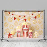 Lofaris Popcorn Wall Flags Light Photo Cake Smash Backdrop