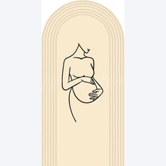 Lofaris Pregnancy Silhouette Boho Backdrop Elegant Expected Parents Baby Shower Arch Gender Neutral Maternity Photo Booth Decor