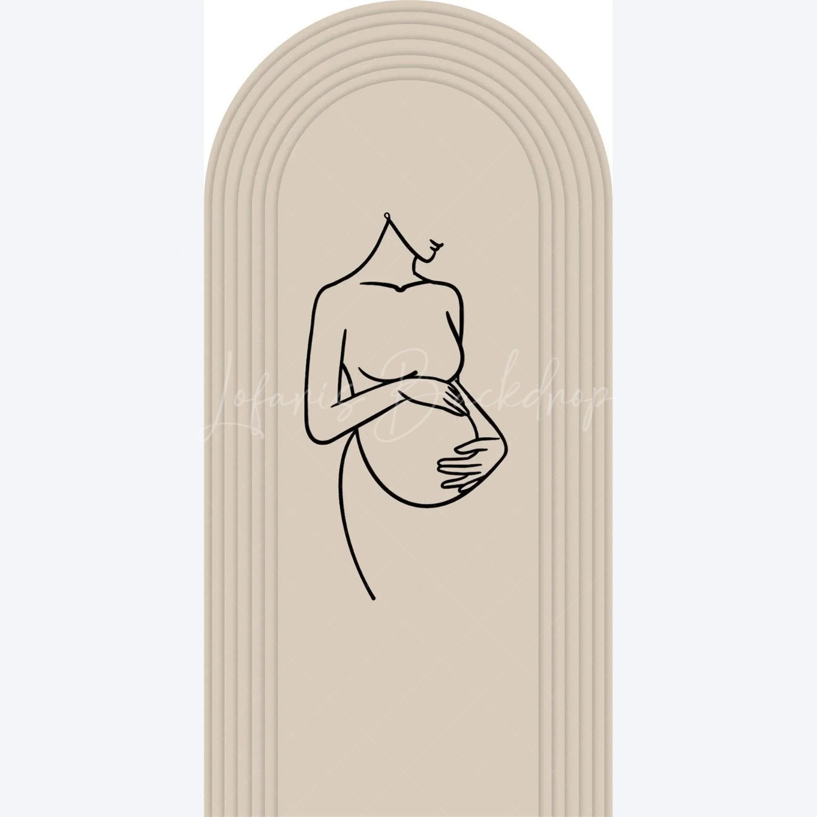 Lofaris Pregnancy Silhouette Boho Backdrop Elegant Expected Parents Baby Shower Arch Gender Neutral Maternity Photo Booth Decor