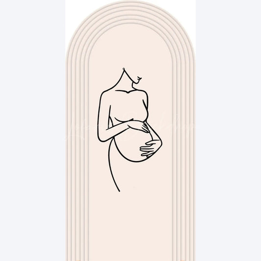 Lofaris Pregnancy Silhouette Boho Backdrop Elegant Expected Parents Baby Shower Arch Gender Neutral Maternity Photo Booth Decor