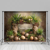 Lofaris Prehistoric Dinosaur Egg Photography Backdrop Stone Arch and Ferns for Birthday Jurassic Cake Smash Background
