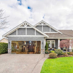 Lofaris Primitive Stone House Architecture Garage Door Banner