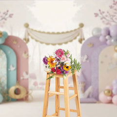 Lofaris Princess Castle Carriage Photography Backdrop Fairy Tale Glass Slipper Party Banner