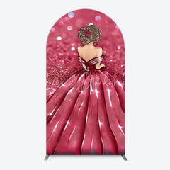 Lofaris Princess Gown Arch Backdrop for Quincea?era Lavender Glitter Sweet 16 Elegant Girl Birthday Decor