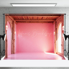 Lofaris Princess Pink Glitter Wall Wood Cake Smash Backdrop