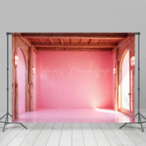 Lofaris Princess Pink Glitter Wall Wood Cake Smash Backdrop