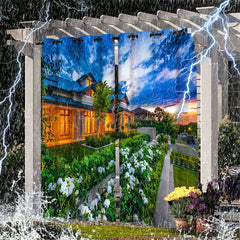 Lofaris Printed Garden Landscape Waterproof Outdoor Curtains For Porch