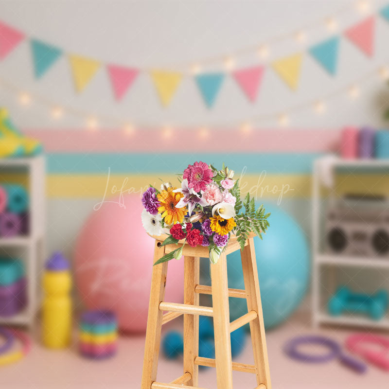 Lofaris Private Gym Setup Sweet Fresh Cake Smash Backdrop