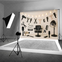 Lofaris Professional Hair Salon and Barber Shop Photo Backdrop Stylist Tools Birthday Photography Background