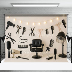 Lofaris Professional Hair Salon and Barber Shop Photo Backdrop Stylist Tools Birthday Photography Background