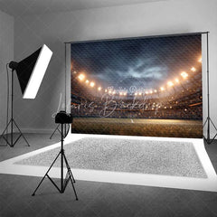 Lofaris Professional Sports Stadium Backdrop Night Game Floodlights Green Football Field Photography Day Party