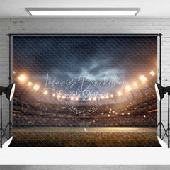 Lofaris Professional Sports Stadium Backdrop Night Game Floodlights Green Football Field Photography Day Party