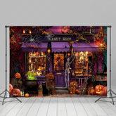Lofaris Pumpkin Autumn Purple Candy Shop Halloween Backdrop