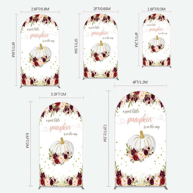 Lofaris Pumpkin On The Way Floral Baby Shower Arch Backdrop