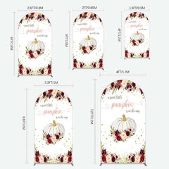 Lofaris Pumpkin On The Way Floral Baby Shower Arch Backdrop