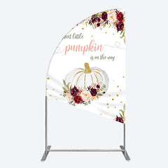 Lofaris Pumpkin On The Way Floral Baby Shower Half Moon Arch Backdrop