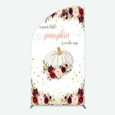 Lofaris Pumpkin On The Way Floral Baby Shower Half Moon Arch Backdrop