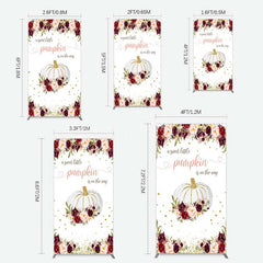 Lofaris Pumpkin On The Way Floral Baby Shower Rectangle Backdrop