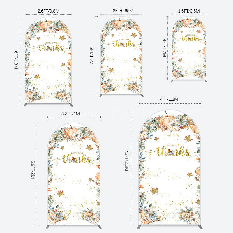 Lofaris Pumpkins Maple Leaves Thanksgiving Day Arch Backdrop