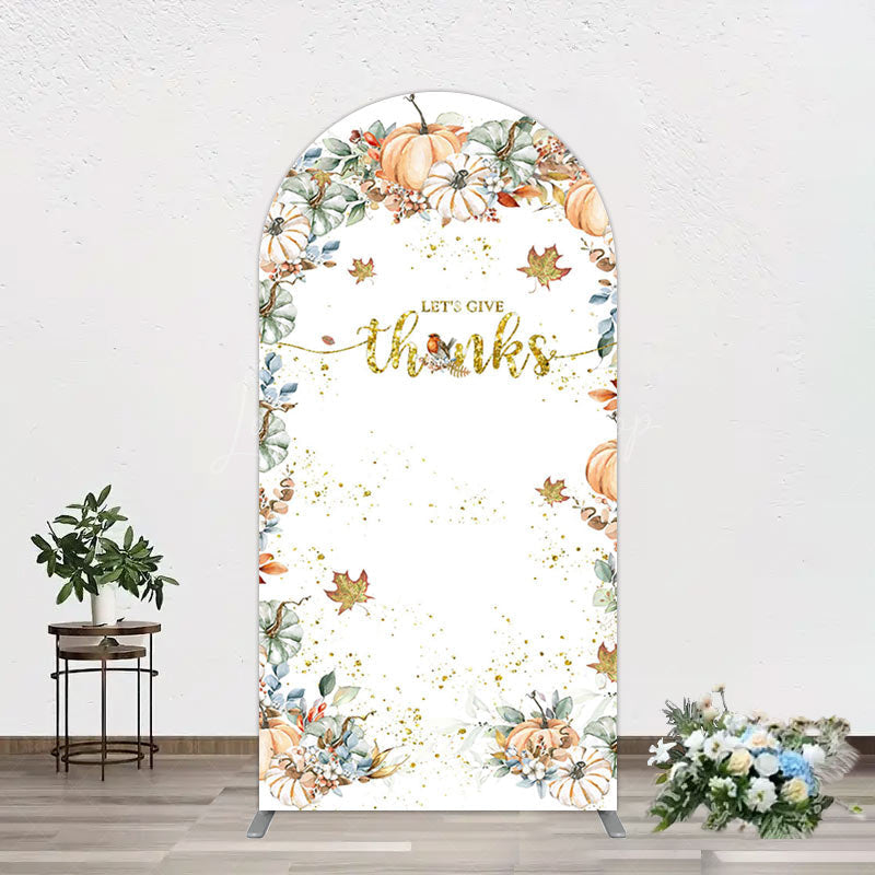 Lofaris Pumpkins Maple Leaves Thanksgiving Day Arch Backdrop