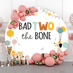 Lofaris Puppy Park Bad Two The Bone Round Birthday Backdrop