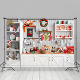 Lofaris Pure White Festive Kitchen Christmas Vibe Backdrop