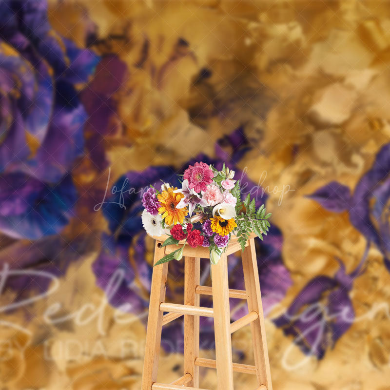Lofaris Purple Abstract Rose Gold Textured Photo Backdrop