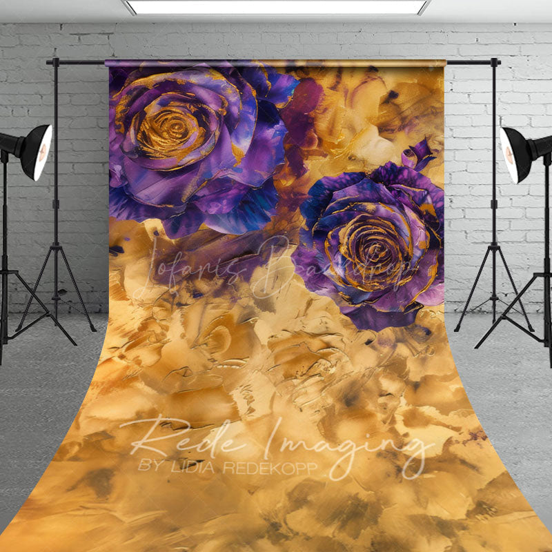 Lofaris Purple Abstract Rose Gold Textured Sweep Backdrop