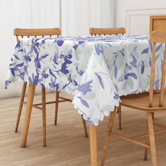 Lofaris Purple and White Floral Tablecloth for Spring Garden Party Wedding or Elegant Lavender Themed Decor