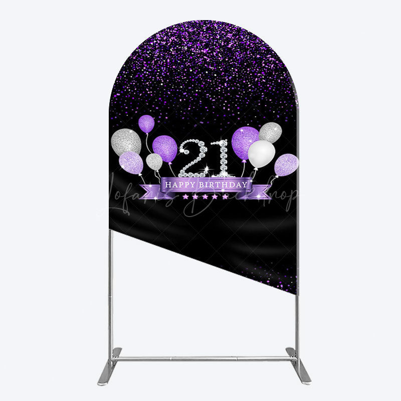 Lofaris Purple Black Heel Balloons Birthday Arch Backdrop