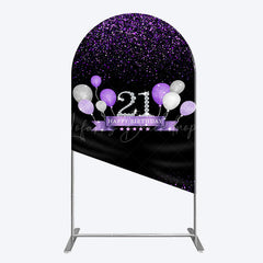 Lofaris Purple Black Heel Balloons Birthday Arch Backdrop