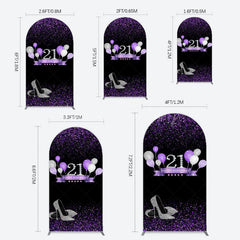 Lofaris Purple Black Heel Balloons Birthday Arch Backdrop