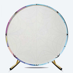 Lofaris Purple Blue Spiderweb Girls Birthday Round Backdrop