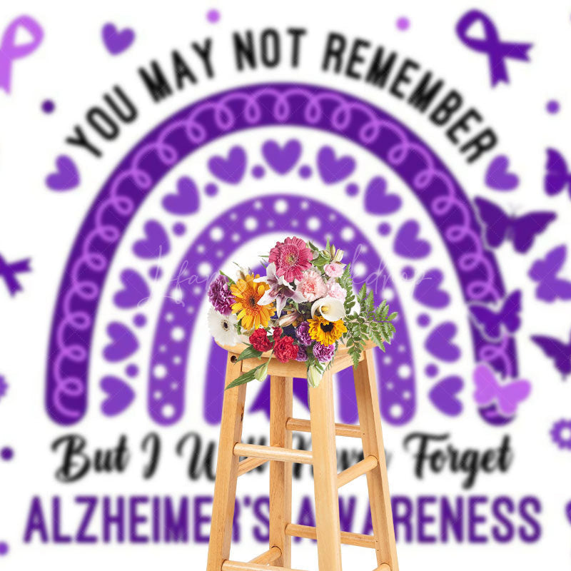 Lofaris Purple Boho Rainbow Alzheimers Awareness Backdrop