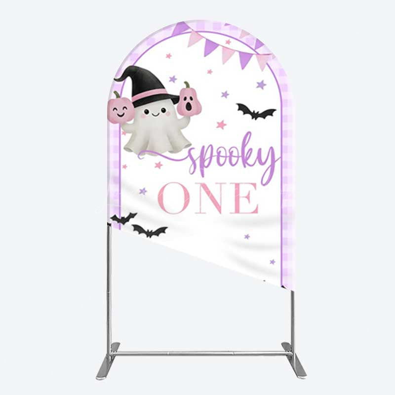 Lofaris Purple Boo Spooky One Halloween Birthday Arch Backdrop