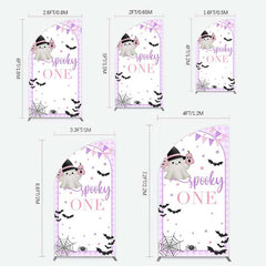 Lofaris Purple Boo Spooky One Halloween Birthday Half Moon Arch Backdrop