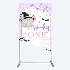 Lofaris Purple Boo Spooky One Halloween Birthday Rectangle Backdrop