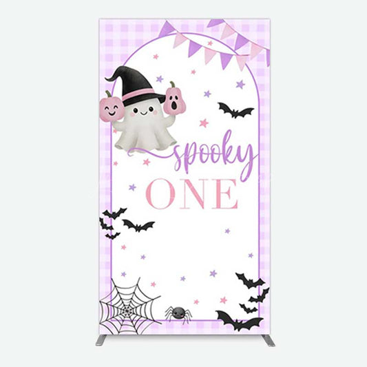 Lofaris Purple Boo Spooky One Halloween Birthday Rectangle Backdrop