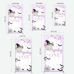 Lofaris Purple Boo Spooky One Halloween Birthday Rectangle Backdrop